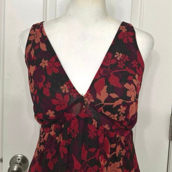 Vintage Y2K New York & Company Sheer Floral Whimsigoth Babydoll Blouse XS - Picture 3 of 8